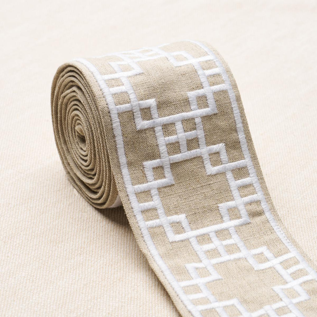 Schumacher Squared Away Trellis Tape Natural Trim