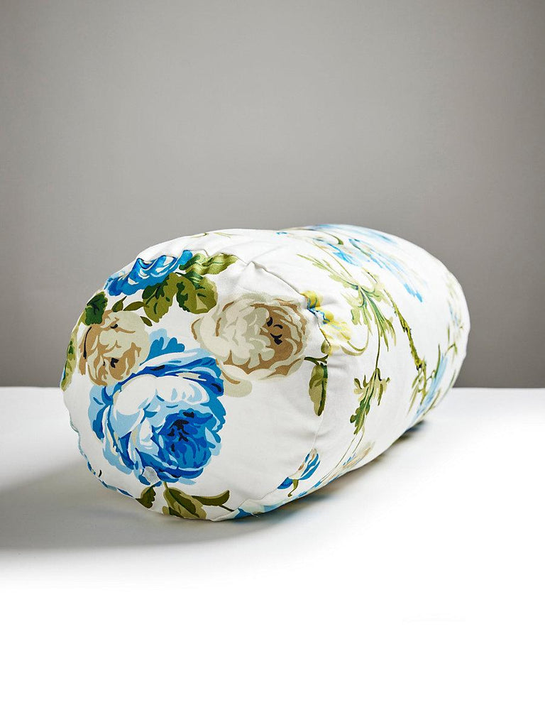 Scalamandre Botanical Garden Bolster Porcelain Blue Pillow