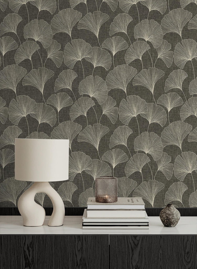 Surface Style Ginko Ebony Wallpaper