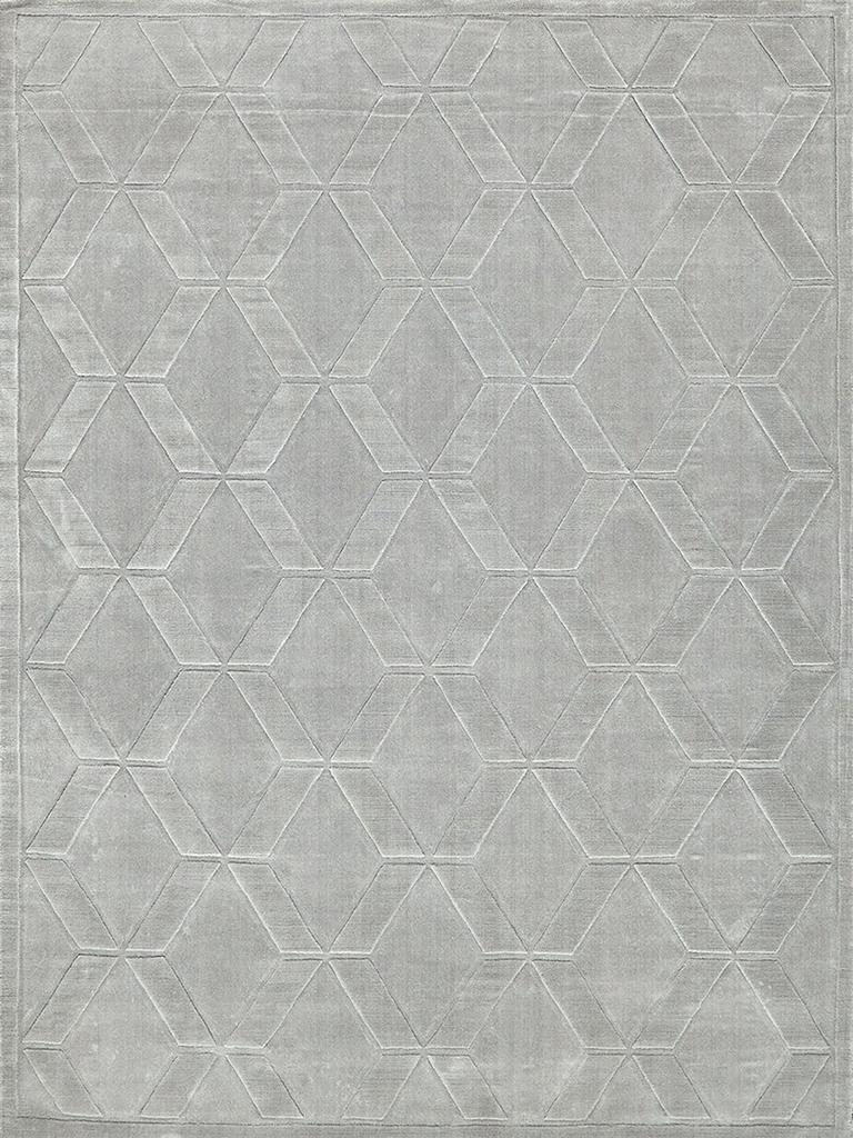 Exquisite Rugs Brunello Modern Handloomed Shiny Nylon 6736 Light Silver 10' x 14' Area Rug