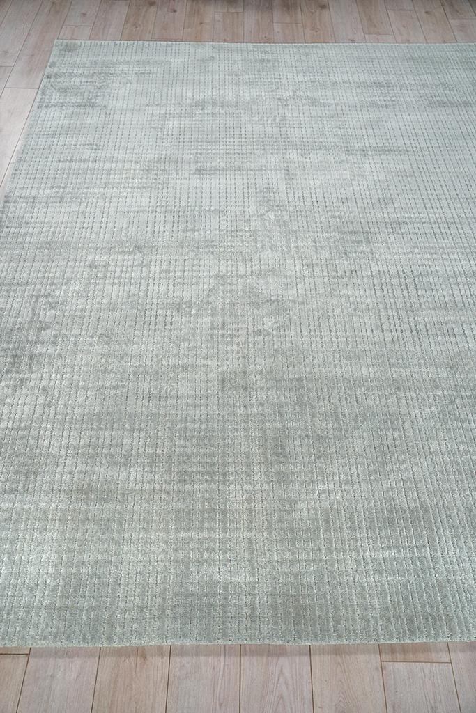 Exquisite Cabrini Modern Handloomed Shiny Nylon Light Silver Area Rug 10.0'X14.0' Rug