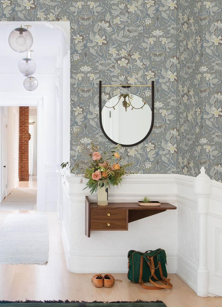 A-Street Prints Lisa Stone Floral Damask Wallpaper