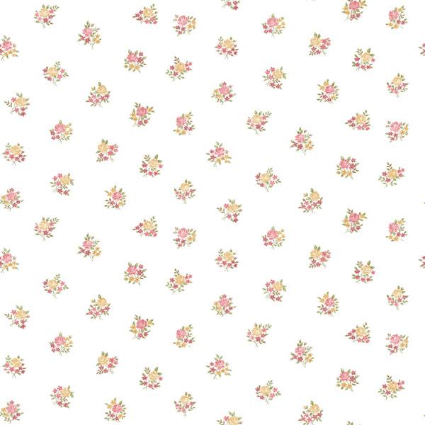 Galerie Floral Motif White Wallpaper