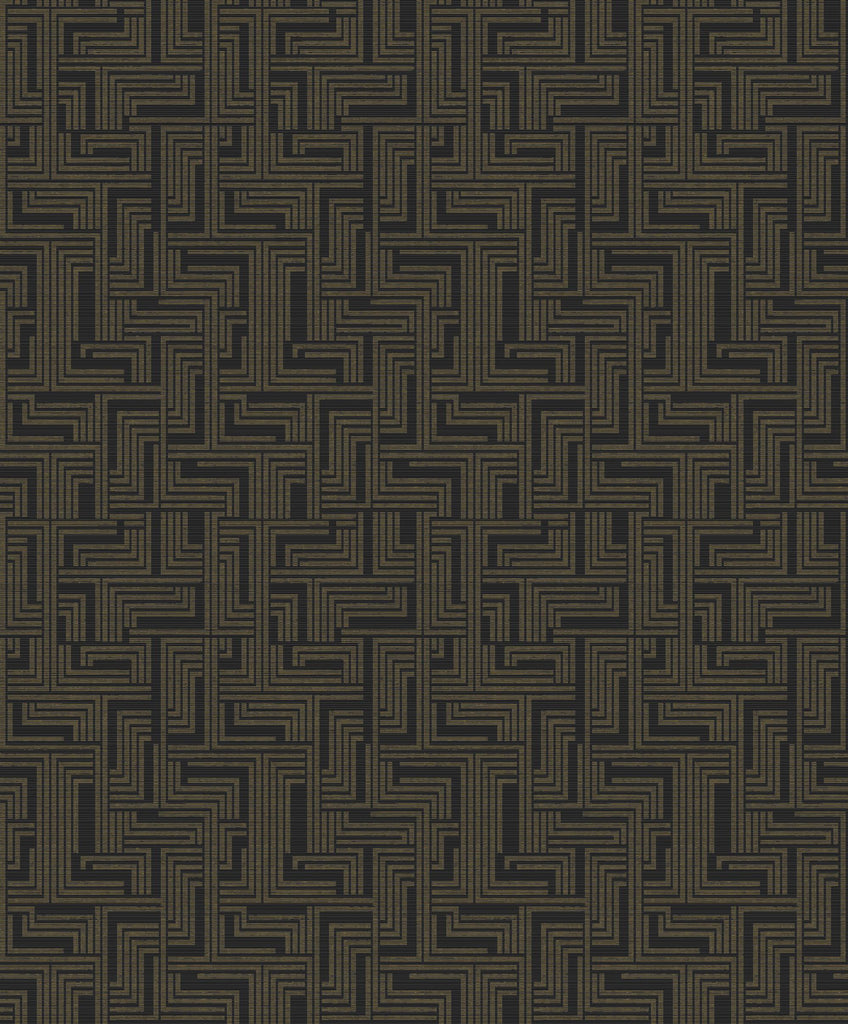 Galerie Geometric Bronze Brown Wallpaper