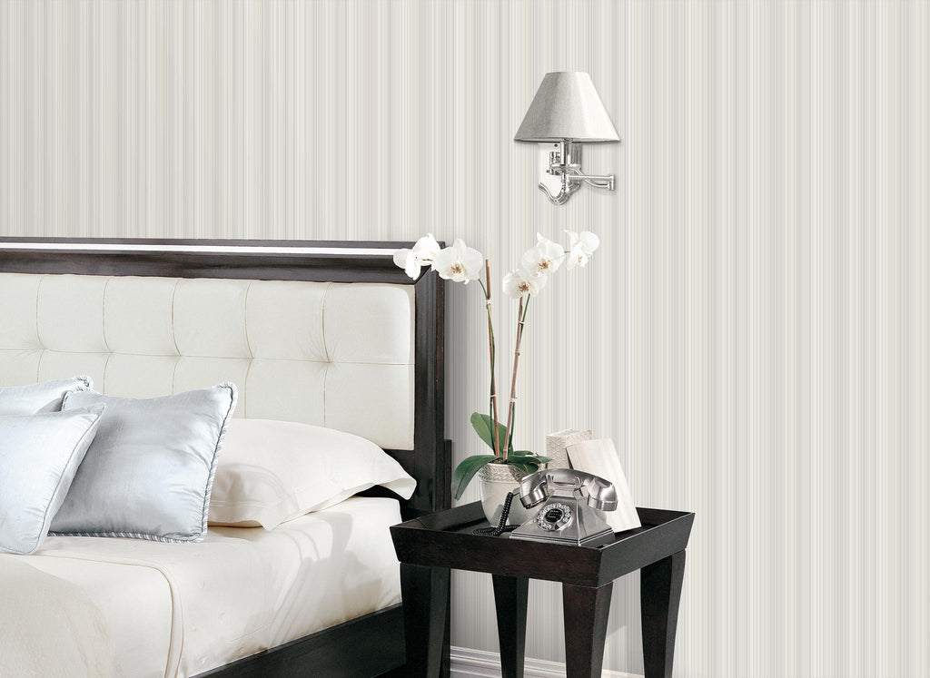 Galerie PINSTRIPE Silver Grey Wallpaper