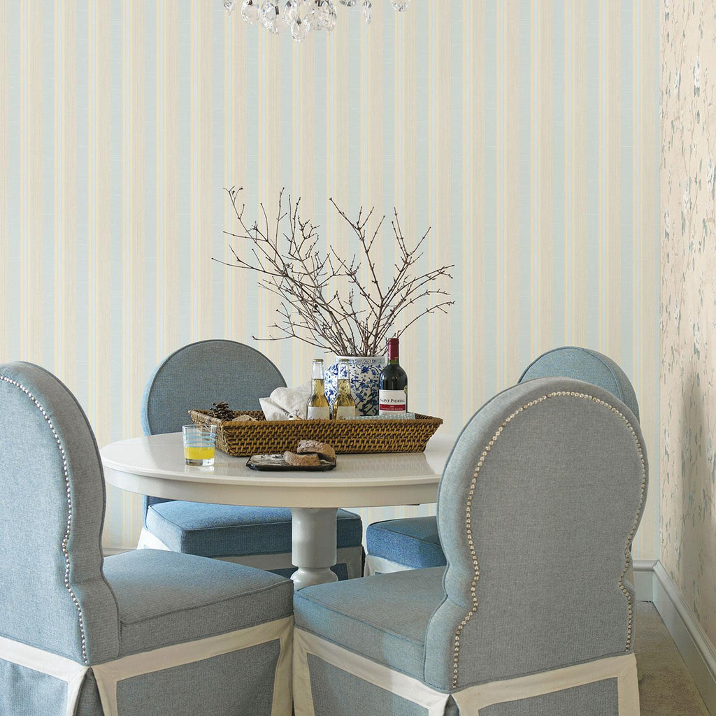 Galerie Silk Stripe Blue Wallpaper