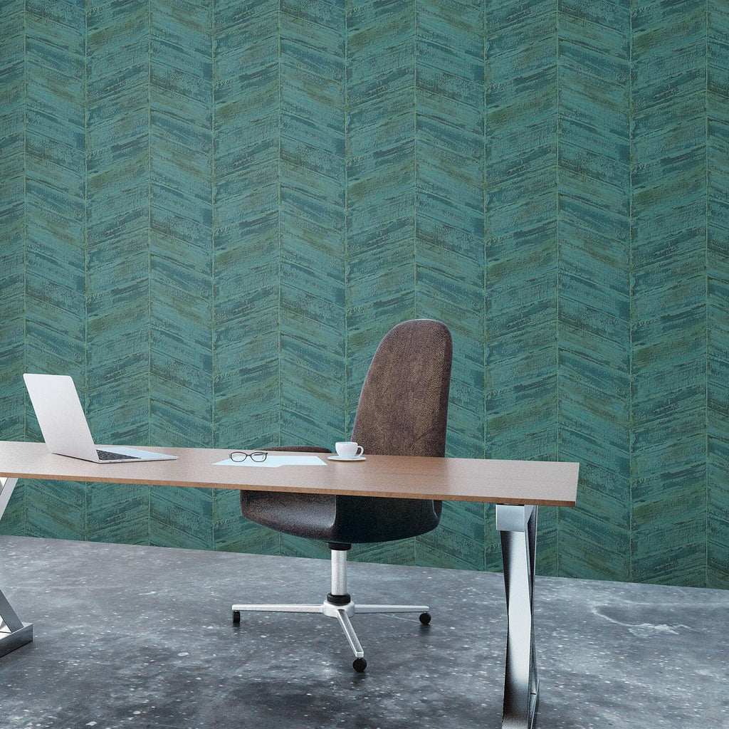 Galerie Chevron Green Wallpaper