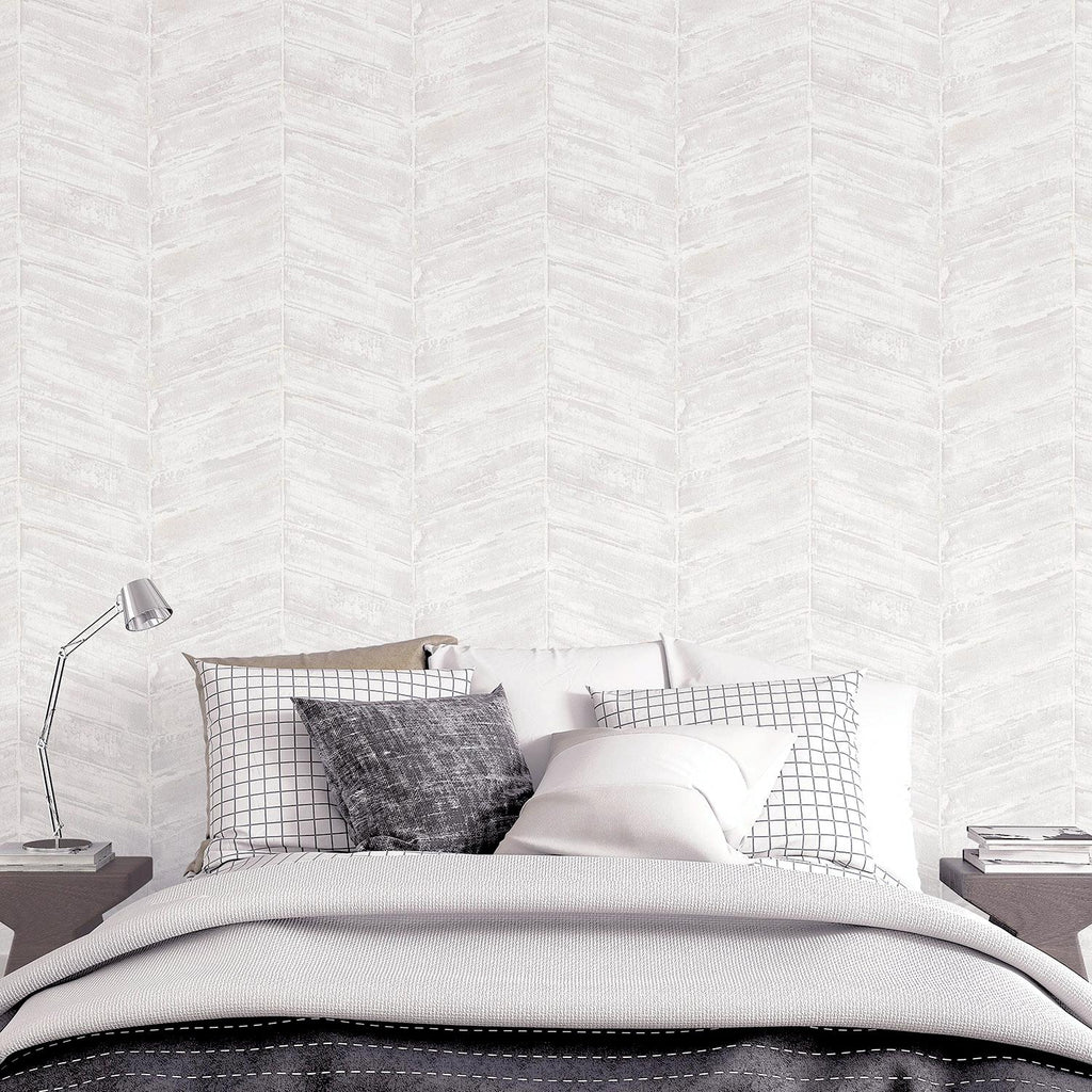 Galerie Chevron White Wallpaper