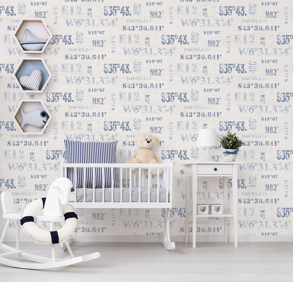 Galerie Naval Print Blue Wallpaper