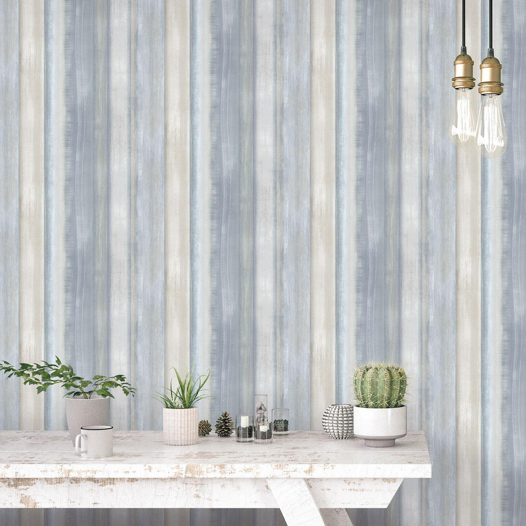 Galerie Waterfall Stripe Blue Wallpaper