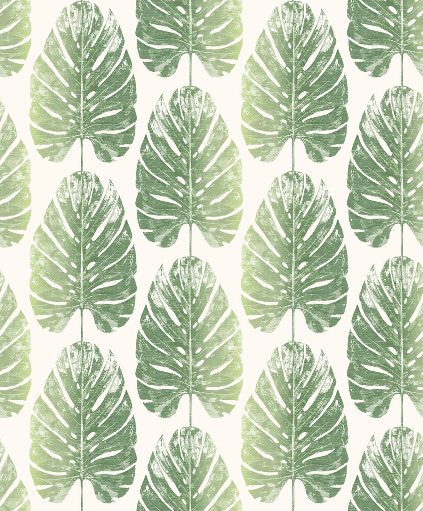 Galerie Leaf Stripe Green Wallpaper