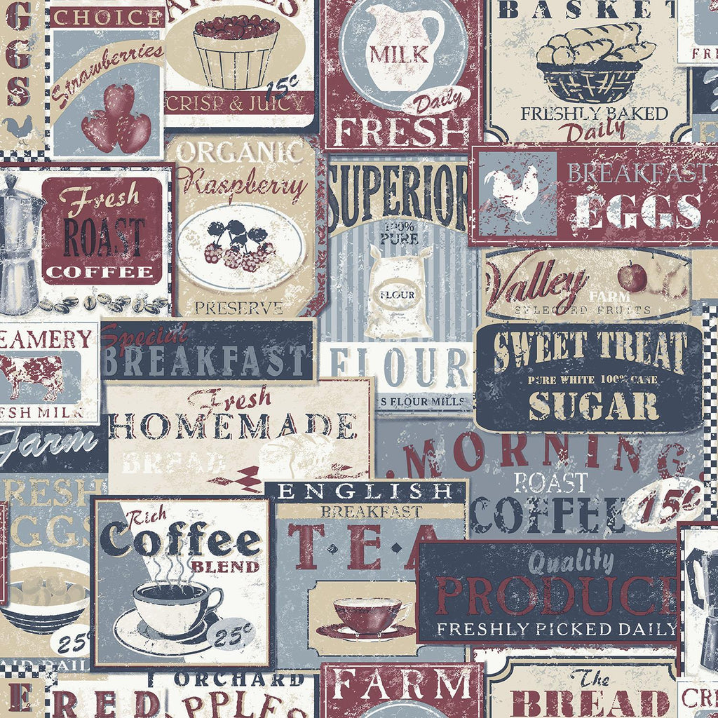 Galerie Enamel Signs Multi-coloured Wallpaper