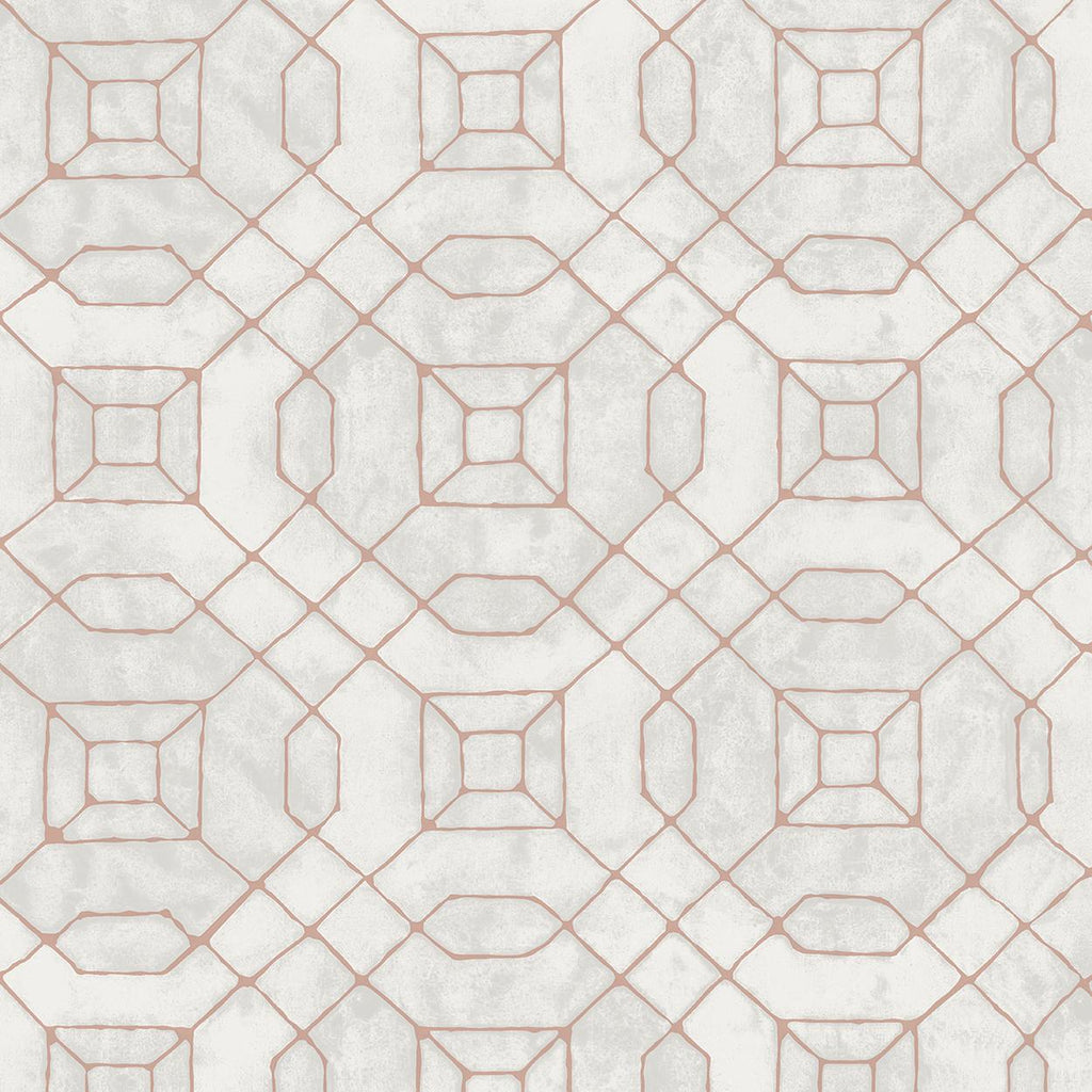 Galerie Metallic Geometric Silver Grey Wallpaper