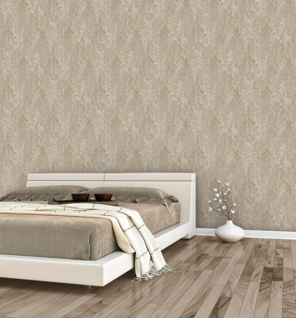 Galerie Modern Metallic Damask Gold Wallpaper