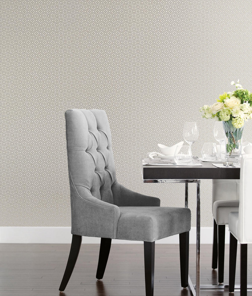 Galerie Metallic Star Geometric Silver Grey Wallpaper