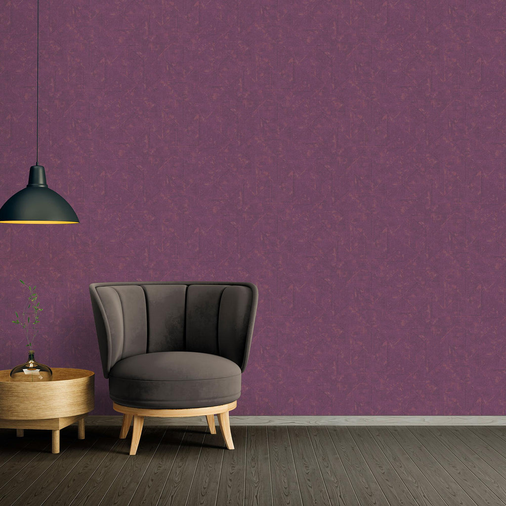 Galerie Distressed Geometric Texture Purple Lilac Wallpaper