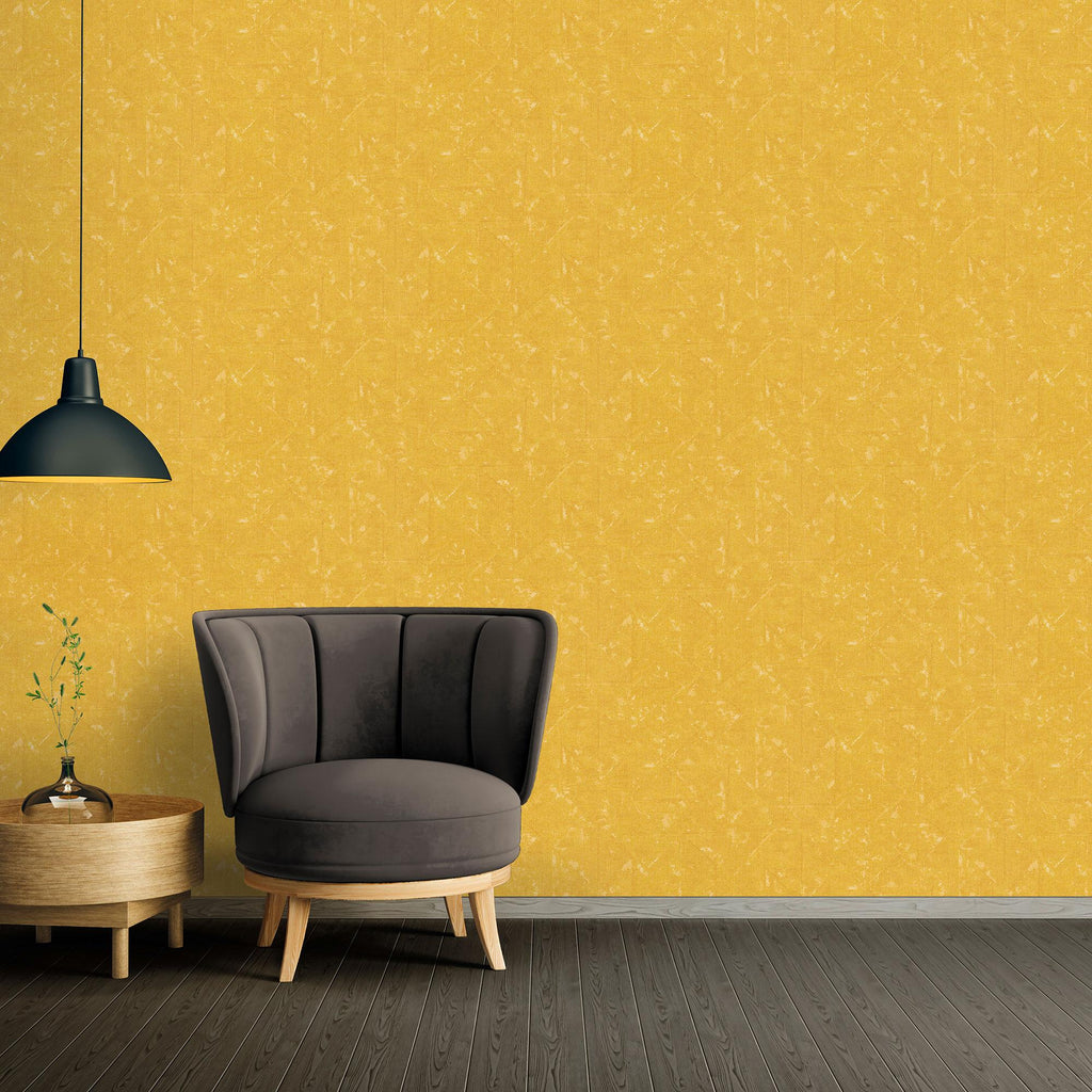 Galerie Distressed Geometric Texture Yellow Wallpaper