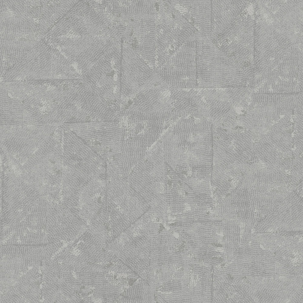 Galerie Distressed Geometric Texture Silver Grey Wallpaper