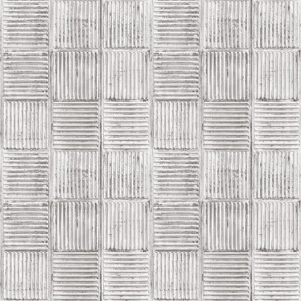 Galerie Steel Plates Silver Grey Wallpaper