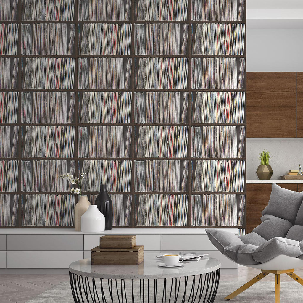 Galerie Lp Shelf Multi-coloured Wallpaper