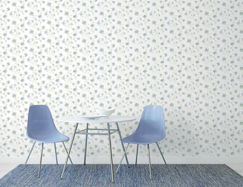 Galerie Small Floral Trail Blue Wallpaper