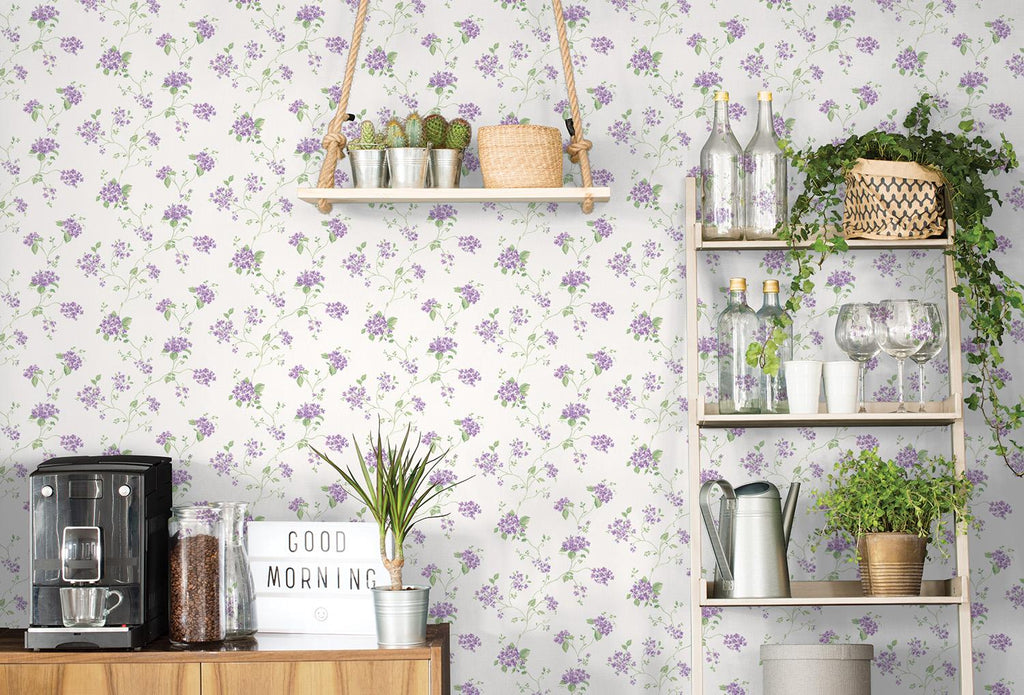 Galerie Hydrangea Trail Purple Lilac Wallpaper