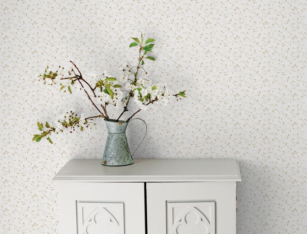 Galerie Small Floral Trail White Wallpaper