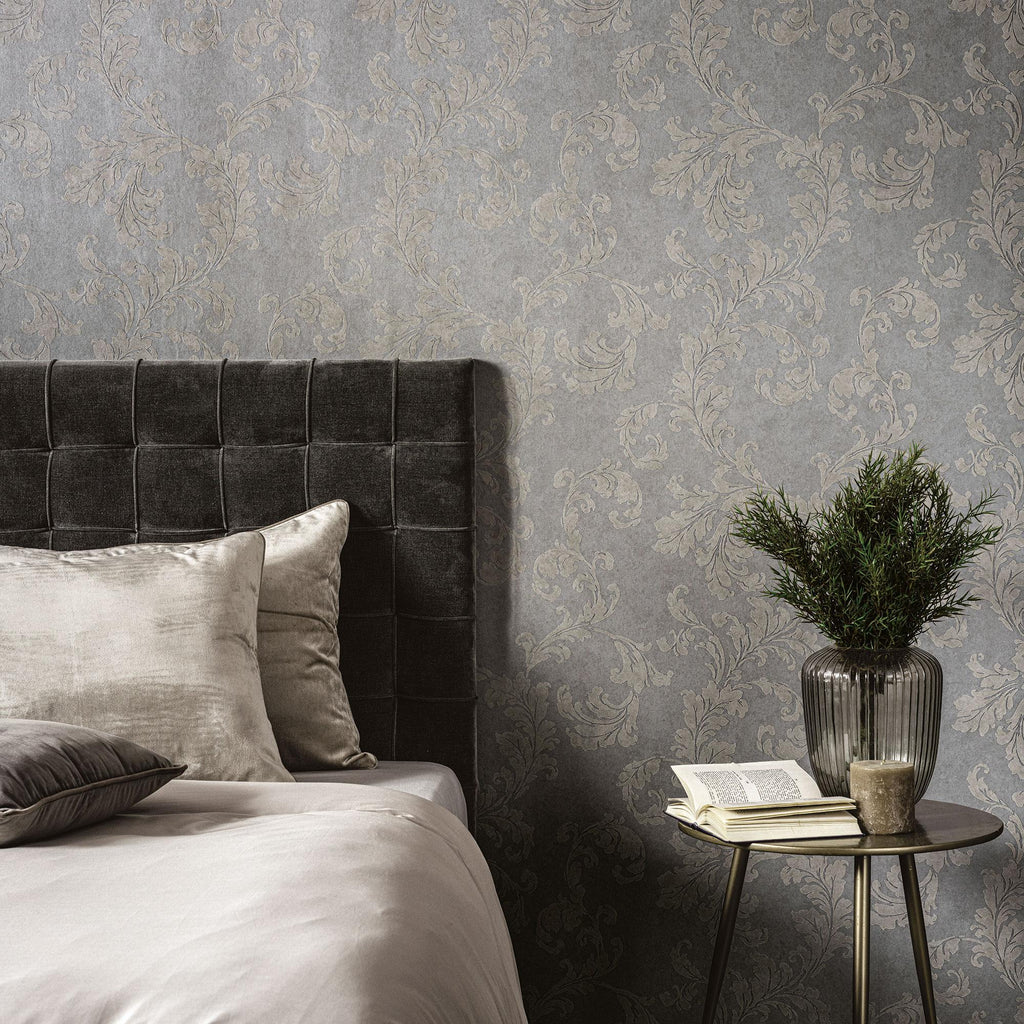 Galerie Acanthus trail Silver Grey Wallpaper