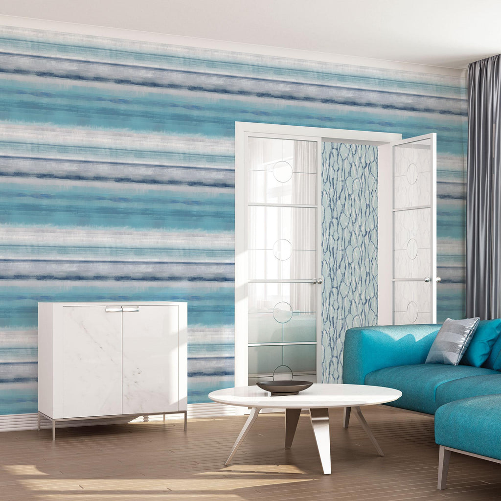 Galerie Skye Stripe Blue Wallpaper