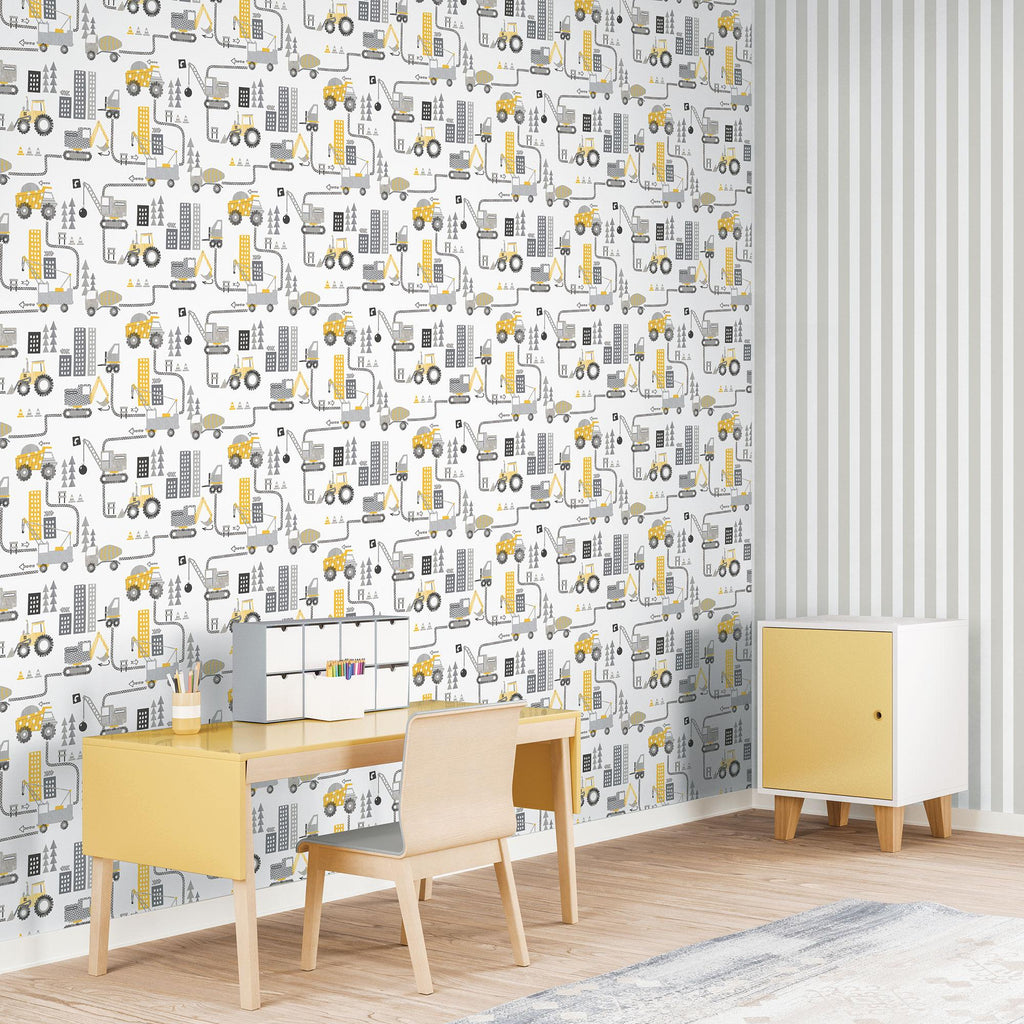 Galerie Construction Yellow Wallpaper