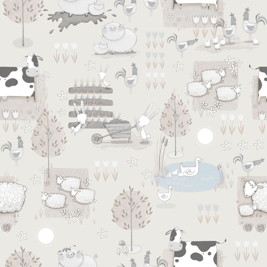 Galerie Farmland Silver Grey Wallpaper