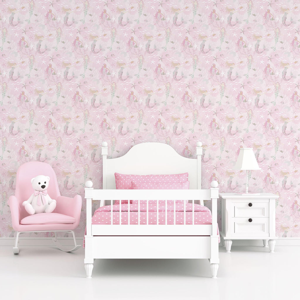 Galerie Mermaids Pink Wallpaper