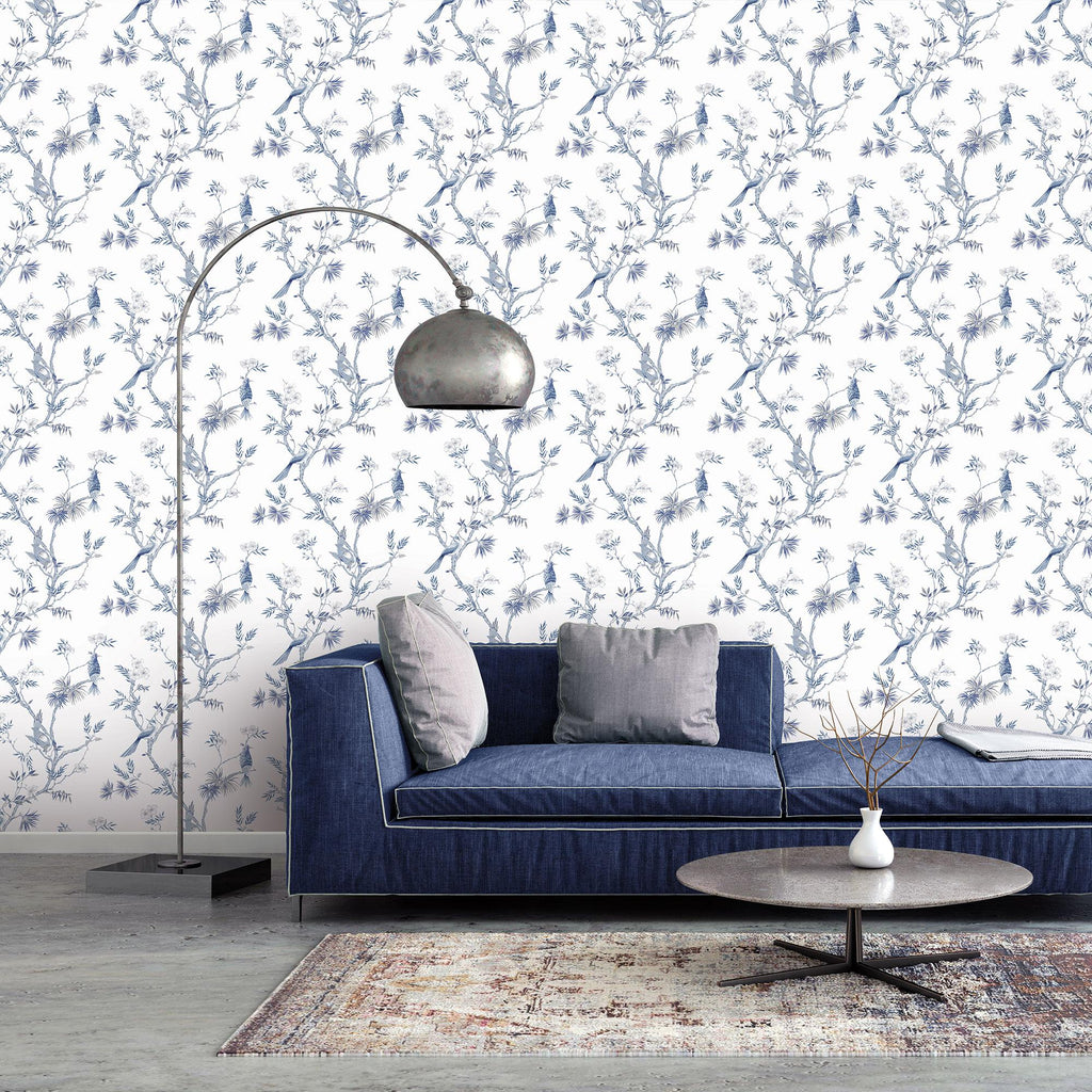 Galerie Classic Bird Trail Blue Wallpaper