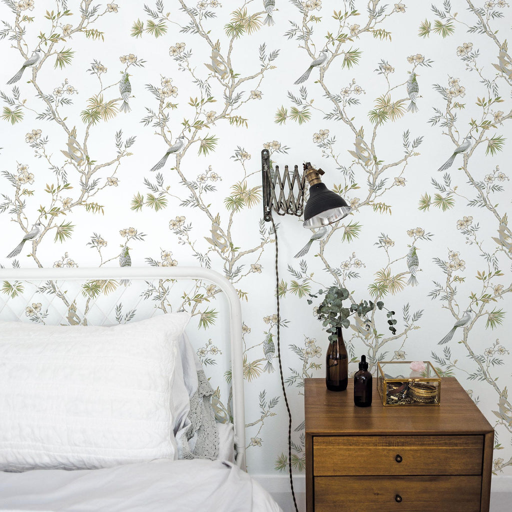 Galerie Classic Bird Trail Green Wallpaper