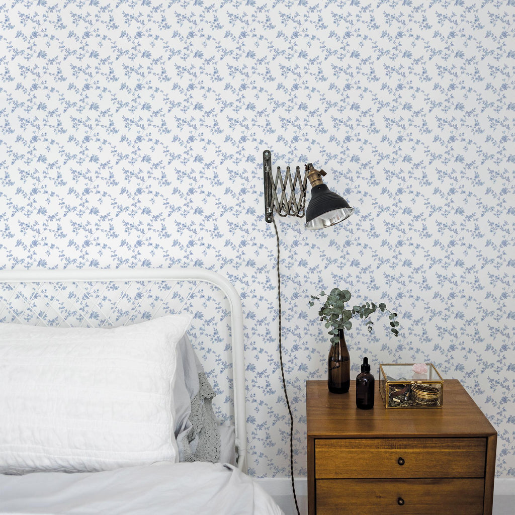 Galerie Delicate Floral Blue Wallpaper