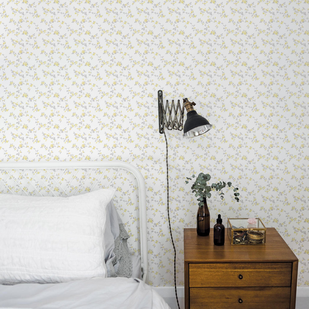 Galerie Delicate Floral Yellow Wallpaper