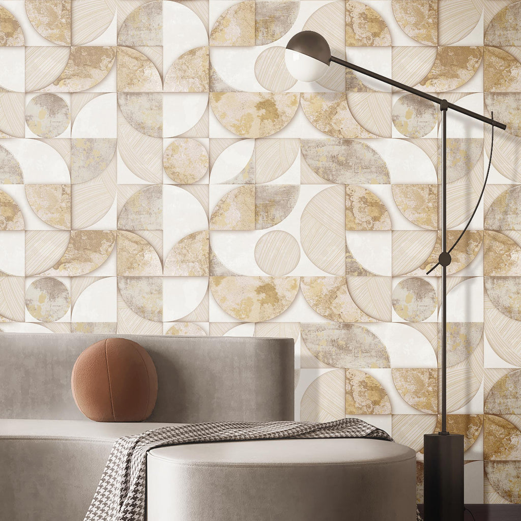 Galerie Geometrico Beige Wallpaper