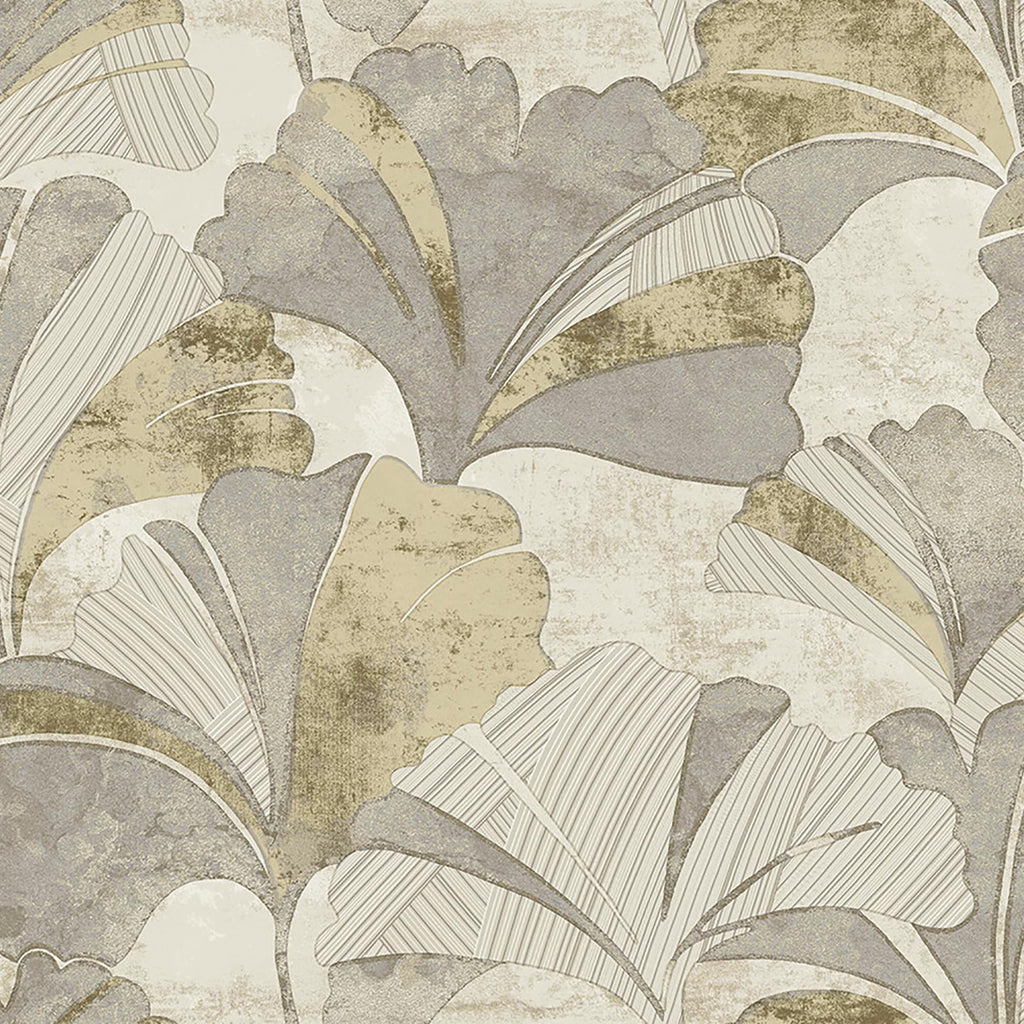 Galerie Ginko Silver Grey Wallpaper