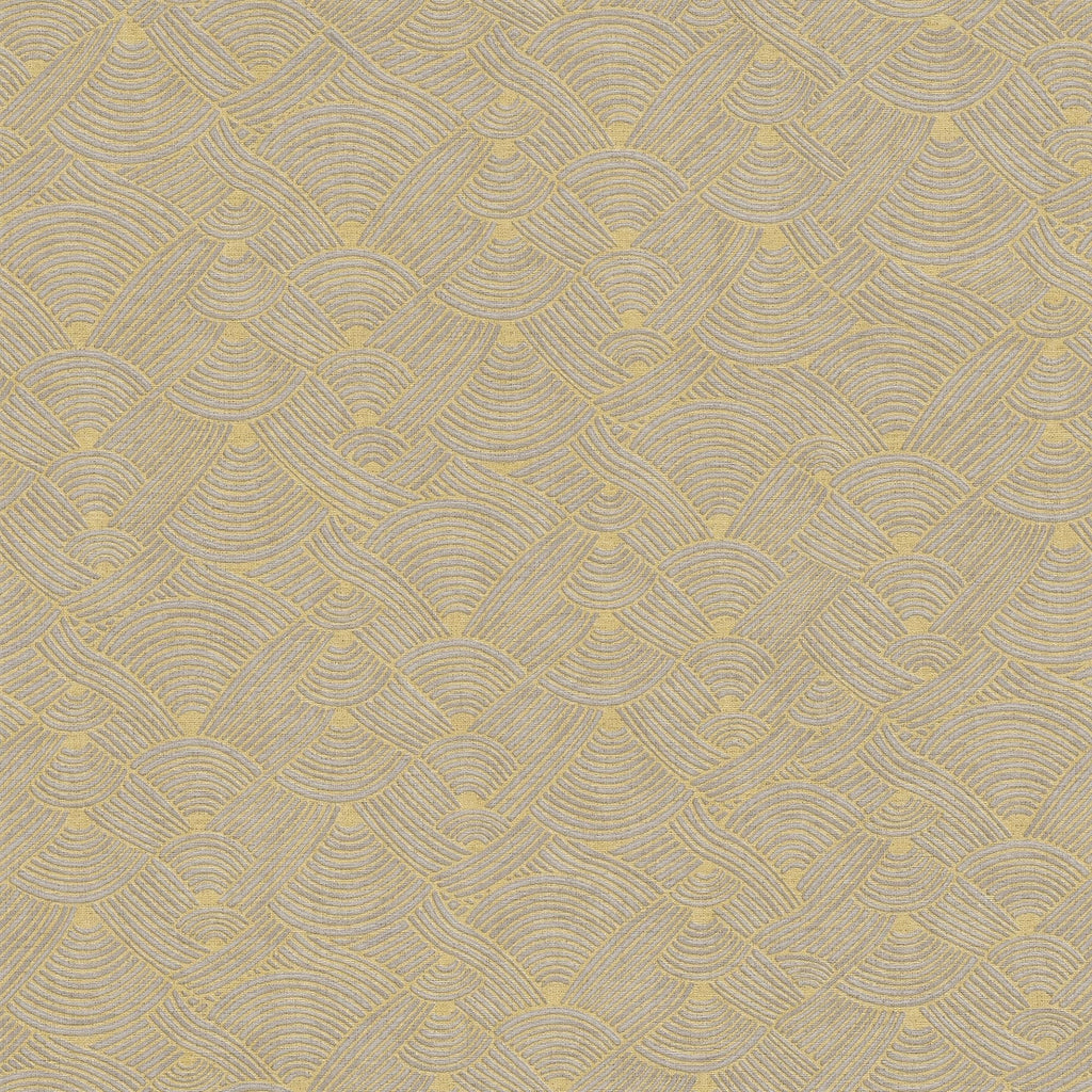 Galerie Geo Swirl Motif Yellow Wallpaper