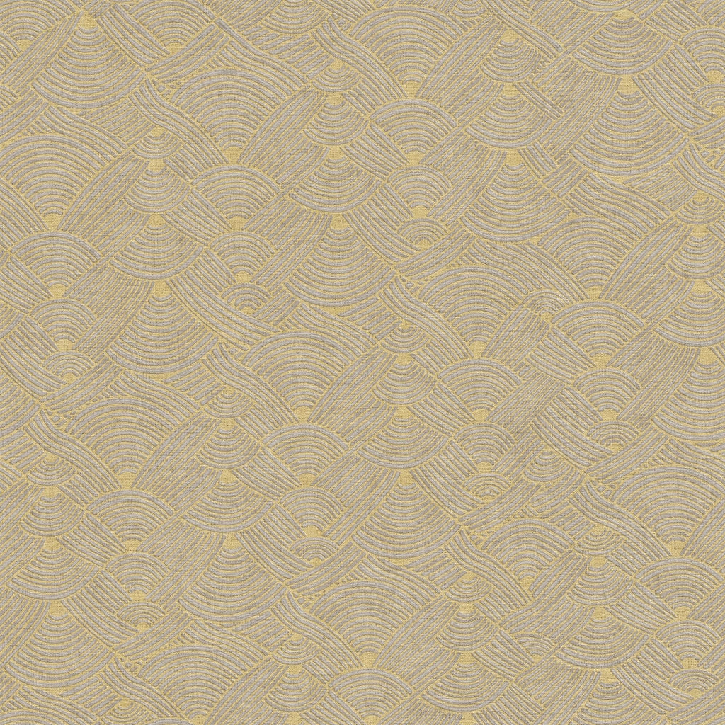 Galerie Geo Swirl Motif Yellow Wallpaper