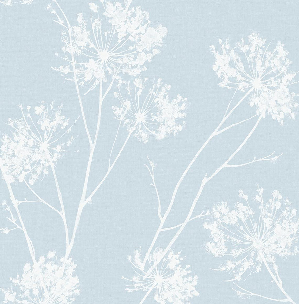 Seabrook One O'Clocks Light Blue Wallpaper