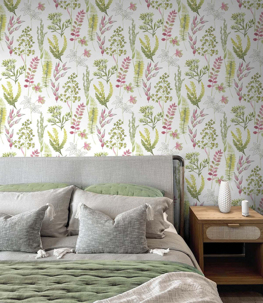 Seabrook Wild Garden Green Wallpaper