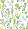 Seabrook Wild Garden Lemon Lime Wallpaper