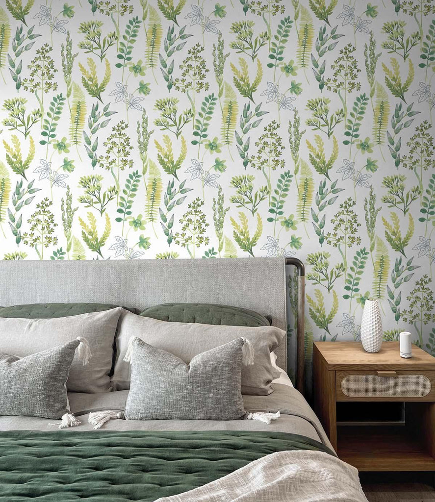 Seabrook Wild Garden Green Wallpaper