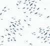 Seabrook Birds In Flight Navy Blue Wallpaper