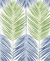 Seabrook Two Toned Palm Coastal Blue & Fern Green Wallpaper