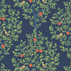 Seabrook Fruit Tree Navy Blue & Greenery Wallpaper