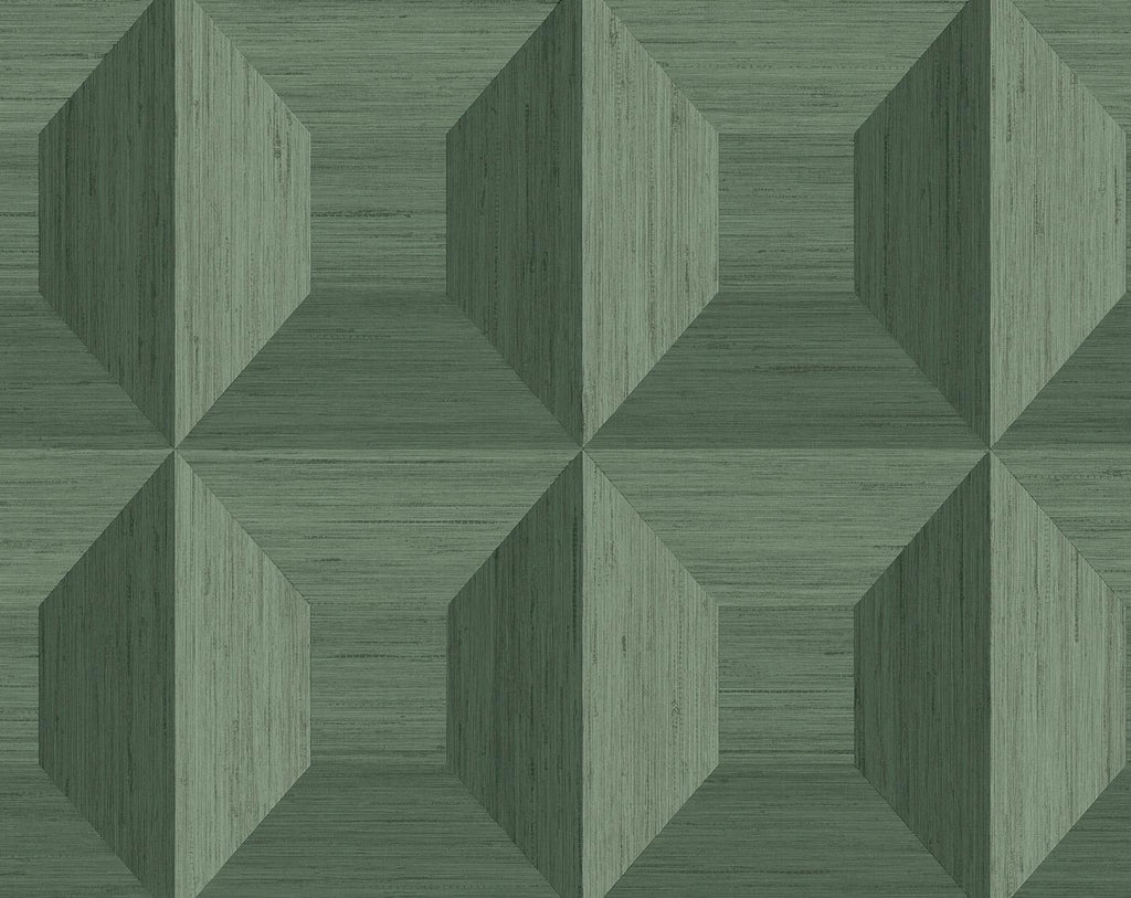 Seabrook Quadrant Geo Sage Green Wallpaper