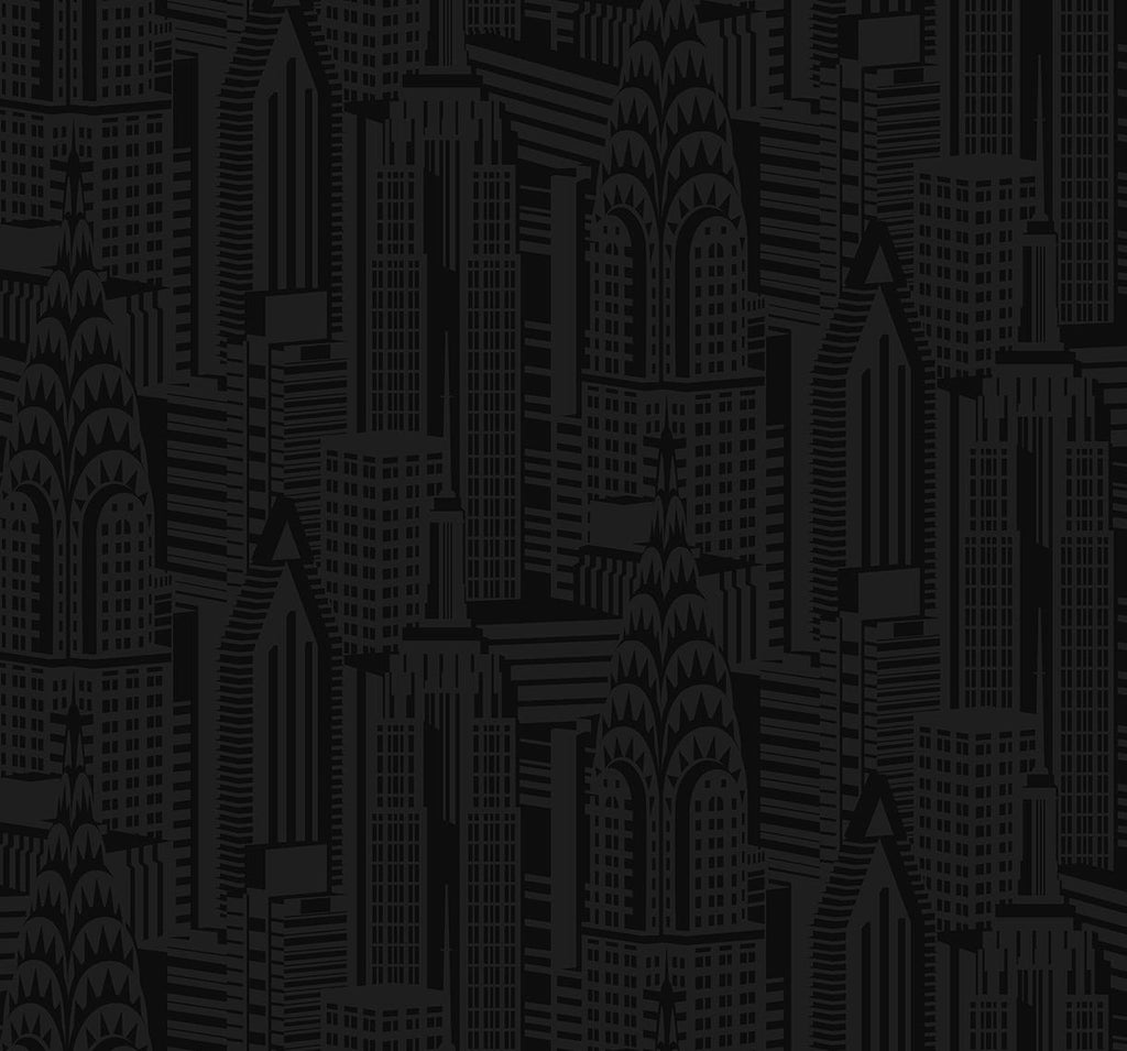 Seabrook City Skyline Black Wallpaper