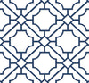 Seabrook Lattice Geo Navy Blue Wallpaper